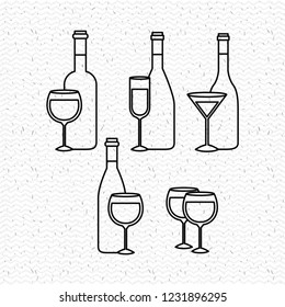 champagne set bottles with cups