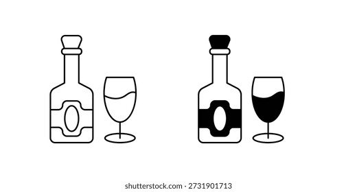 Icono de conjunto de champán con fondo blanco Vector Ilustración de stock