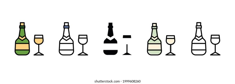 Vektorsymbol für Champagnerset