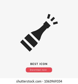 Champagne sign icon vector, drink modern symbol vector illustration for web and mobil app isolated on grey background
