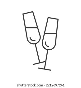Champagne simple linear symbolic icon