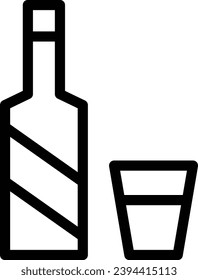 champagne single vector line icon