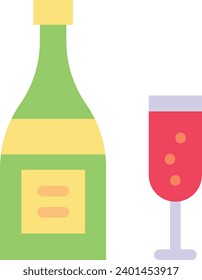 Icono de una línea vectorial de Champagne