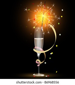 champagne and sparkler