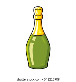 Champagne sparkling wine bottle isolated.