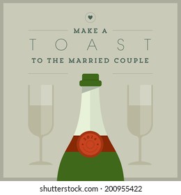 Champagne themed wedding card