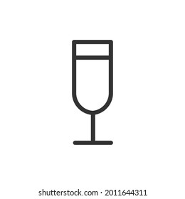 Champagne thin line icon. Symbol in trendy outline style. Premium design for web and apps. Perfect for UI. 