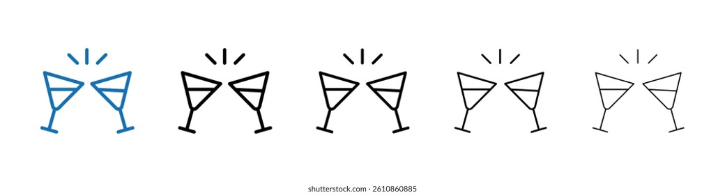 Champagne toast icon Outline vector logo for web ui
