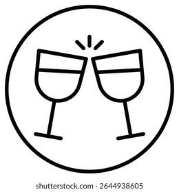 Champagne toast icon simple flat icon vector symbol