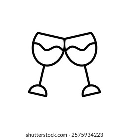 Champagne toast icon simple vector symbol