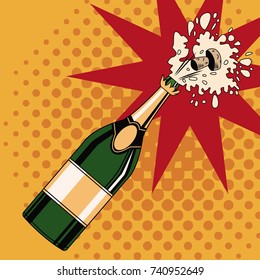 Champagne toast pop art