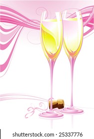 Champagne. Vector background.