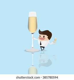 Champagne vector cartoon