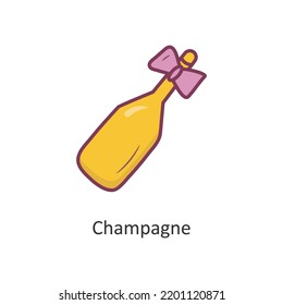 Champagne vector filled outline Icon Design illustration. Holiday Symbol on White background EPS 10 File