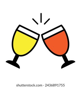 Champagne Vektor flache Farbe Symbol einfache Illustration..eps
