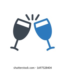 champagne vector glyph color icon 