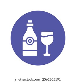 Champagne Vector Gylph Icon. Eps 10 File 