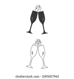 Champagne vector  icon.