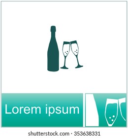 Champagne vector icon.