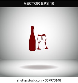 Champagne vector icon.