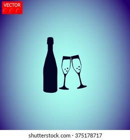 Champagne vector icon.