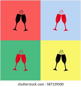 Champagne vector  icon.