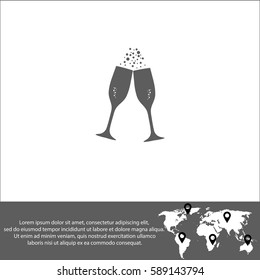 Champagne vector  icon
