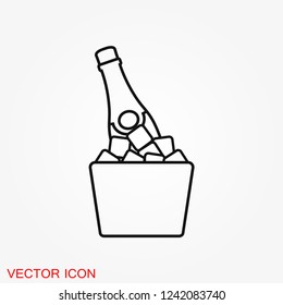 Champagne vector icon, celebration concept icon on background