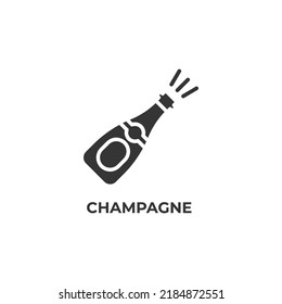 champagne vector icon. filled flat sign for mobile concept and web design. Symbol, logo illustration. Vector graphics