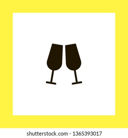 champagne vector icon. flat design