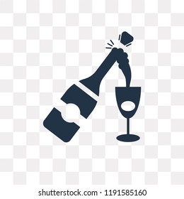 Champagne vector icon isolated on transparent background, Champagne transparency concept can be used web and mobile