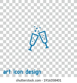 champagne vector icon on an abstract background