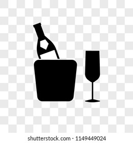 Champagne vector icon on transparent background, Champagne icon