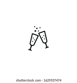 champagne vector icon on white background