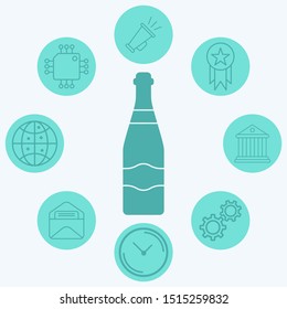 Champagne vector icon sign symbol