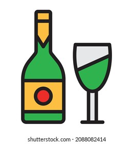 Icono vectorial de champán que puede modificar o editar fácilmente 


 