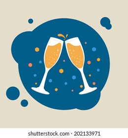 Champagne vector illustration