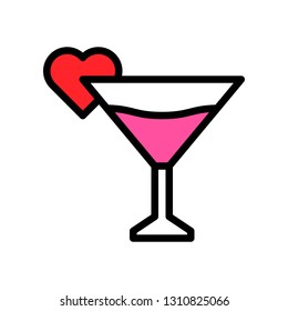 Champagne vector illustration, filled style icon editable outline