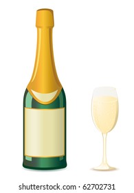 champagne vector illustration isolated on white background