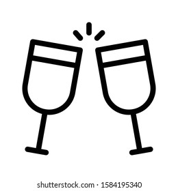 champagne vector thin line icon 