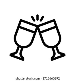 Champagne Vector Thin Line Icon 