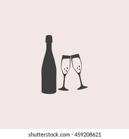 Champagne web icon. Isolated illustration
