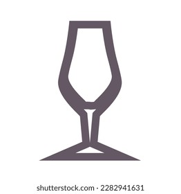 Icono de champán o de vino lineal. Ilustración vectorial.