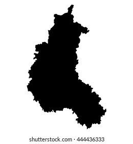 Champagne-Ardenne black map on white background vector