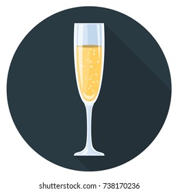 champagner glass flat design icon