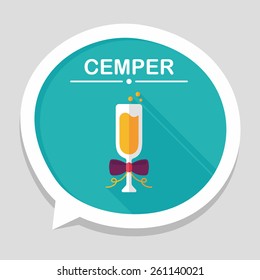Champaign flat icon with long shadow, eps10