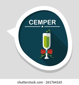 Champaign flat icon with long shadow, eps10