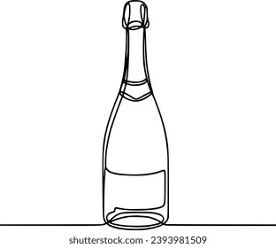 champaigne wine bottle sketch vector
