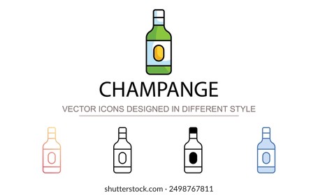 Champagner-Symboldesign auf weißem Hintergrund, Stockgrafik