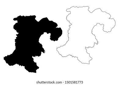 Champasak Province (Lao People's Democratic Republic, Muang Lao, Provinces of Laos) map vector illustration, scribble sketch Champassak (Champasack) map